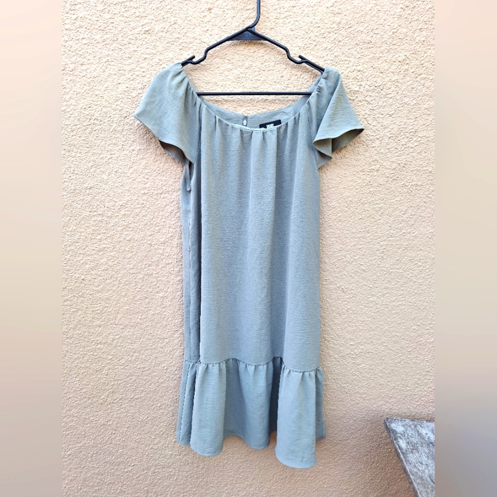 Pre-Loved Dkny Blue Flutter Sleeve Midi Sundress